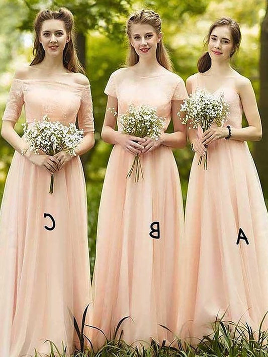 A-Line/Princess Chiffon Sleeveless Floor-Length Bridesmaid Dresses DEP0005492