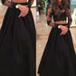 A-Line/Princess Long Sleeves Scoop Floor-Length Lace Dresses DEP0001881