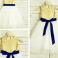 A-line/Princess Scoop Sequin Sleeveless Tea-Length Tulle Flower Girl Dresses DEP0007769