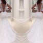 Trumpet/Mermaid Sleeveless Court Train V-neck Applique Lace Wedding Dresses DEP0006223