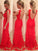 Trumpet/Mermaid V-neck Applique Sleeveless Lace Backless Floor-length Dress DEP0002259
