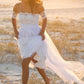 A-Line/Princess Chiffon Sleeveless Off-the-Shoulder Lace Floor-Length Wedding Dresses DEP0006276