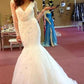 Trumpet/Mermaid Beading Tulle Long Sleeves Court Train V-neck Wedding Dresses DEP0006805