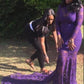 Trumpet/Mermaid Sheer Neck Long Sleeves Lace Court Train Lace Plus Size Dresses DEP0002608