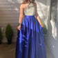 Ball Gown Satin Jewel Crystal Sleeveless Floor-Length Dresses DEP0004593