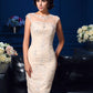 Sheath/Column Sheer Neck Lace Sleeveless Short Lace Mother of the Bride Dresses DEP0007055