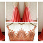 A-Line/Princess Sleeveless Sweetheart Sweep/Brush Train Lace Chiffon Bridesmaid Dresses DEP0005180