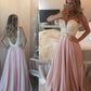 A-Line/Princess Sweetheart Sleeveless Pearls Floor-Length Chiffon Dresses DEP0002114