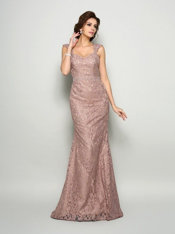Trumpet/Mermaid Straps Lace Sleeveless Long Satin Mother of the Bride Dresses DEP0007049