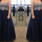 A-Line/Princess Sweetheart Sleeveless Beading Floor-Length Tulle Plus Size Dresses DEP0003018