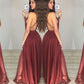 A-Line/Princess Sleeveless Spaghetti Straps Chiffon Floor-Length Ruched Dresses DEP0001887