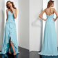 A-Line/Princess Spaghetti Straps Sleeveless Beading Crystal High Low Chiffon Dresses DEP0002815