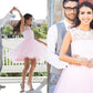 A-Line/Princess Bateau Sleeveless Applique Tulle Short/Mini Dresses DEP0008750