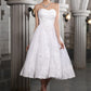 A-Line/Princess Sweetheart Sleeveless Beading Applique Short Taffeta Wedding Dresses DEP0006732
