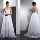 A-Line/Princess Straps Applique Sleeveless Long Lace Wedding Dresses DEP0006277