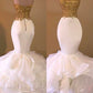 Trumpet/Mermaid Spaghetti Straps Sleeveless Applique Organza Floor-Length Dresses DEP0001813