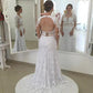 Sheath/Column Lace Long Sleeves Scoop Sweep/Brush Train Wedding Dresses DEP0006653
