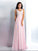 A-Line/Princess V-neck Applique Sleeveless Long Chiffon Dresses DEP0002658
