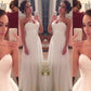 A-Line/Princess Sweetheart Sleeveless Floor-Length Ruffles Chiffon Wedding Dresses DEP0006868