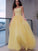 A-Line/Princess Spaghetti Straps Applique Sleeveless Tulle Floor-Length Dresses DEP0001378