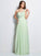 A-Line/Princess One-Shoulder Sleeveless Applique Long Chiffon Dresses DEP0004449