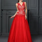 Ball Gown V-neck Lace Sleeveless Long Lace Quinceanera Dresses DEP0004090