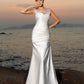 Trumpet/Mermaid Scoop Beading Sleeveless Long Satin Beach Wedding Dresses DEP0006202