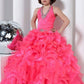 Ball Gown Halter Sleeveless Beading Long Organza Flower Girl Dresses DEP0007783