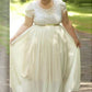 A-Line/Princess Scoop Short Sleeves Lace Floor-Length Chiffon Plus Size Dresses DEP0004211