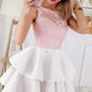 A-Line/Princess Satin Layers Scoop Sleeveless Short/Mini Homecoming Dresses DEP0004581