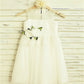 A-line/Princess Straps Sleeveless Hand-made Flower Tea-Length Tulle Flower Girl Dresses DEP0007884