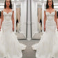 Trumpet/Mermaid Sweetheart Short Sleeves Applique Chapel Train Lace Wedding Dresses DEP0006220