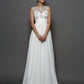 A-Line/Princess Bateau Applique Sleeveless Long Chiffon Dresses DEP0009155