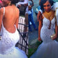 Trumpet/Mermaid Tulle Applique Sleeveless Spaghetti Straps Floor-Length Wedding Dresses DEP0006424