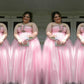 A-Line/Princess Strapless Sleeveless Beading Floor-Length Satin Plus Size Dresses DEP0004095