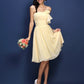 A-Line/Princess Strapless Hand-Made Flower Pleats Sleeveless Short Chiffon Bridesmaid Dresses DEP0005664