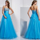 A-Line/Princess Sweetheart Sleeveless Beading Long Tulle Dresses DEP0003007