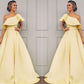 A-Line/Princess Sleeveless One-Shoulder Floor-Length Ruffles Satin Dresses DEP0001459