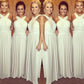 A-Line/Princess Halter Sleeveless Floor-Length Chiffon Bridesmaid Dresses DEP0005231