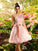 A-Line/Princess One-Shoulder Pleats Sleeveless Short Elastic Woven Satin Bridesmaid Dresses DEP0005439