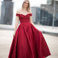 Ball Gown Off-the-Shoulder Satin Applique Sleeveless Floor-Length Dresses DEP0001659