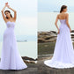 Sheath/Column Sweetheart Beading Sleeveless Long Chiffon Beach Wedding Dresses DEP0006245