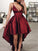 A-Line/Princess Taffeta Ruffles Spaghetti Straps Sleeveless Asymmetrical Homecoming Dress DEP0003100
