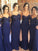 Trumpet/Mermaid Spaghetti Straps Sleeveless Sweep/Brush Train Stretch Crepe Bridesmaid Dresses DEP0005330