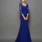 Trumpet/Mermaid Sweetheart Ruched 3/4 Sleeves Long Chiffon Mother of the Bride Dresses DEP0007143