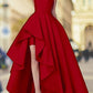 A-Line/Princess Sleeveless Off-the-Shoulder Asymmetrical Satin Dresses DEP0002498