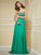 A-Line/Princess Strapless Sleeveless Rhinestone Long Chiffon Dresses DEP0004228