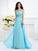 A-Line/Princess V-neck Beading Sleeveless Long Chiffon Dresses DEP0003915