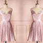 A-Line/Princess Silk like Satin Ruffles Sleeveless Spaghetti Straps Short/Mini Homecoming Dresses DEP0004185