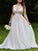 A-Line/Princess Scoop Court Train Sleeveless Lace Tulle Wedding Dresses DEP0006414